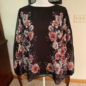 Floral blouse/top by lifestyle attitude, size 2X